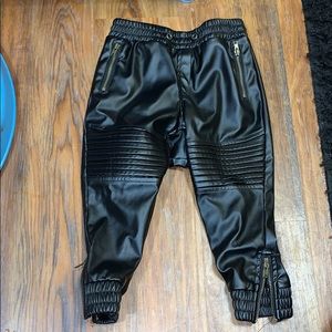 Faux leather joggers